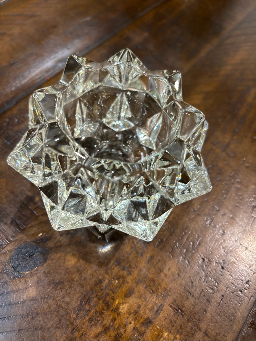 Mikasa Clear Heavy Crystal Star-Shaped Candle Holder
